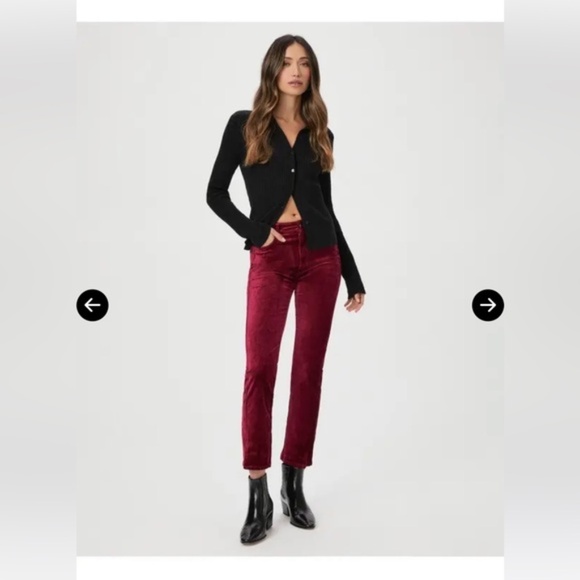 Paige Cindy red velvet jeans EUC 31 - Picture 1 of 7